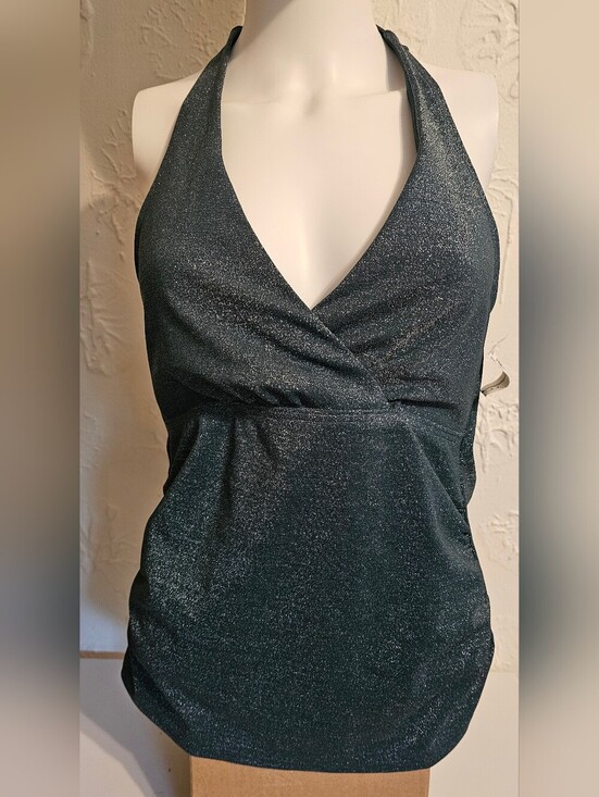 Lands' End Other - Lands' End Halter Tankini Top Green Shily Women's NWT SMALL